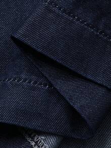 Livesso 女士圆领露背系带短款无袖上衣搭配阔腿牛仔裤休闲套装 - 藍色 - 查看 6