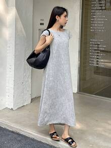 DAZY Women's Casual Backless Dress For Commuting, Summer - Light Grey - View 6