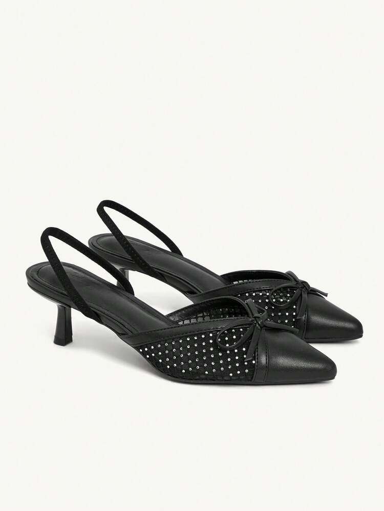 CUCCOO CHICEST Women's Pointed Toe Bow Decor Elegant High Heels Wedding Shoes Spring Shoes Bride Shoes