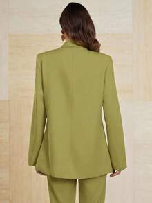 Aveloria Modichic 披肩领前开襟休闲西装外套 - 綠色 - 查看 2