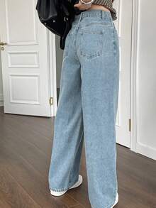 DAZY Women/Girls Casual Loose Fit Denim Jeans, Korean Style - Blue - View 6