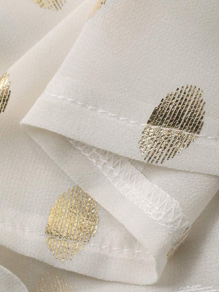 Women's Loose Fit Crew Neck Foil Print Casual Shirt