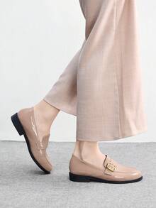 CUCCOO BIZCHIC Women's Shoes Light Apricot Commuting Versatile Comfortable Flat Shoes Loafers - nude - View 2