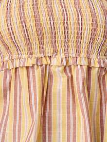 Nöista Striped Halter Top With A Smocked Bodice And A Flared, Peplum Hem. Spring, Summer, Easter. - Yellow - View 8