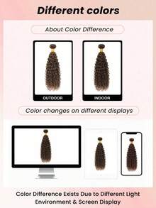 Paquete De 1 Mechón De Cabello Humano Rizado Y Rizado De Color Marrón Chocolate, Tejido De Cabello Humano 100% Virgen Brasileño De Calidad Remy Con Extensiones De Cabello Humano #4 - S4 - Ver 10