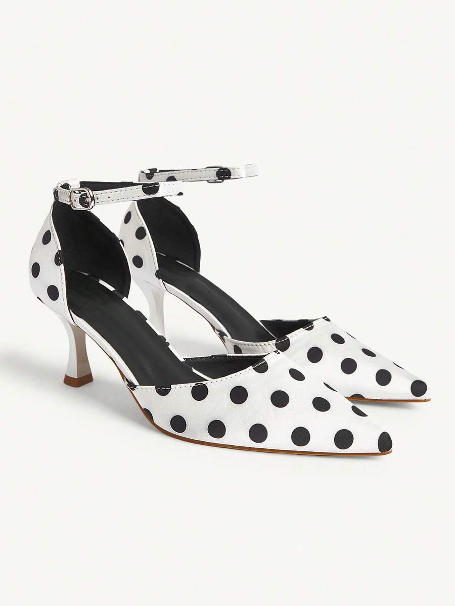 CUCCOO CHICEST Women's Fashionable Elegant Polka Dot Pointed Toe Pumps - Multicolor - View 1