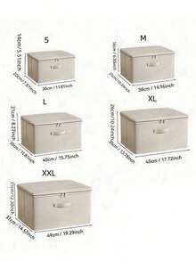 1PC Large Capacity Beige Storage Box,Travel Moving Storage Bag,Clothes Storage Bag,Flexible & Foldable Box,Integrated Carry Handle,For Seasonal Storage And Organization Decorations Autumn Decor Festival Decor Room Decor Home Bedroom Decor - Beige - View 9