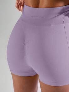 Musera Sport High Waist Mini Shorts Active Comfy Workout Gym Running Run Club, Padel, Tennis, Pickleball Gym Fitness - Dusty Purple - View 4