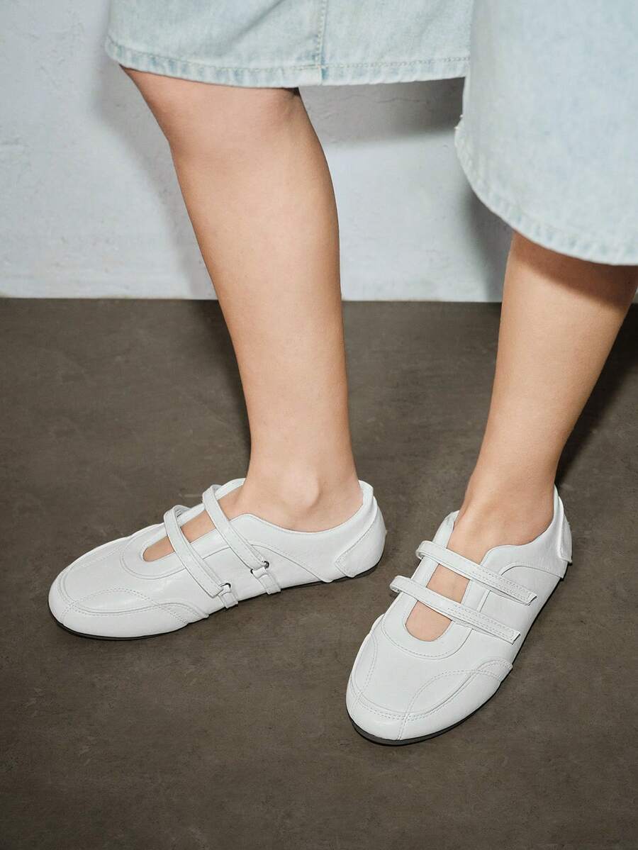 2025春季新款复古红色百搭玛丽珍鞋，女士休闲圆头平底鞋【尺码偏小，请参考尺码表】，芭蕾平底鞋