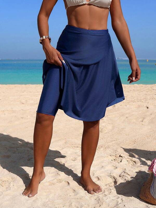 Swim Mulvari 2026SS New Women's Swimwear Arrival For Holiday, Date, Western, Cruise, Beach, Island, Road Trip, All Seasons, Music Festival, Boho Vacation,Women's Casual Vacation Beach Solid Color Swimwear Bottom Skirt Bikini Set Swim Skirt Set Two Pieces Vacation Set Skirt Modest Two Pieces Swimsuit Beach Vacation Outfits Woman 2 Pieces Beach Outfit For Women Beach Outfits For Woman 2 Pieces Beach Dresses For Women Brunch Outfits For Women Clothes For Ladies Spring Summer Picks Ladies Wear Summer Clothes Skirt Cover Ups For Swimwear Bathing Suit Wrap Skirt Beach Skirts For Women Women's Swim Skirts Women's Swimsuit Cover Up