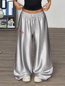 Muchica 女士银色休闲宽松裤，春夏款 - 銀色 - 查看 1