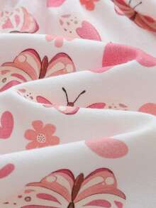 Cozy Pixies 女婴碎花撞色圆领短袖腰部系带连衣裙，百搭舒适 - 彩色 - 查看 3