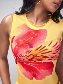 plantica Casual Sexy Urban Chic Minimalist Y2K Subculture Fashion Women's Printed Rhinestone Embellished Top, Suitable For Music Festivals, Daily, Vacation, Dates, Parties, New Year, Valentine's Day, Spring/Summer - Multicolor - View 7