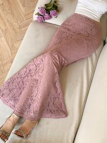 DAZY Elegant Lace Mermaid Skirt For Women, Spring/Summer - Pink - View 10