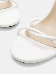 Glitzique Giày cao gót nữ màu trắng, Giày cao gót kitten heel gợi cảm, Mũi tròn quai mỏng, Giày sandal xỏ ngón màu trơn đa năng hàng ngày mới cho mùa xuân/hè dành cho nữ, Giày cao gót mỏng cho cô dâu cưới, Giày cao gót đế xuồng 9cm sang trọng cho dịp tiệc tùng, Giày sandal xỏ ngón mùa hè mới, Giày cao gót trang trọng, Giày sandal cao gót quai mắt cá chân cao cấp cho nữ, Giày sandal cao gót thời trang cho nữ - trắng - Xem 8
