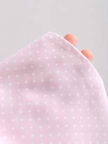 Sweetra French Romantic Beach Vacation Spring/Summer Sweet Polka Dot Halter Neck Cap Sleeve Double Ruffle Hem Women Pink Blouse - Pink - View 8