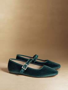 Rosivie Women's Buckle Design Casual Flat Loafers - Green - View 3