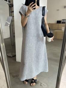 DAZY Women's Casual Backless Dress For Commuting, Summer - Light Grey - View 4