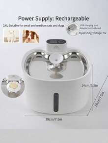 PETSIN Dispensador de agua automático inalámbrico para gatos - 88 onzas / 2.6 litros / 0.69 galones, con sensor de movimiento que detecta automáticamente el suministro de agua, ultra silencioso - Dispensador de agua para mascotas con batería - 2.6L - Ver 15