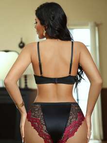 女士优雅性感蕾丝拼接内裤 - 彩色 - 查看 3