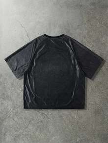 ROMWE MEN Prep Men's Sports Jersey Short Sleeve T-Shirt, Mesh Fabric Patchwork,  Spring/Summer - Black - View 4