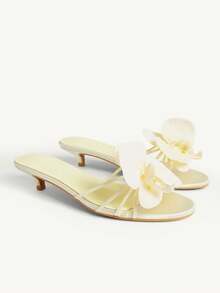 CUCCOO CHICEST 女士舒适休闲高跟凉鞋，适合日常穿着，夏季 - 淺黃色色丁 - 查看 3
