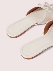 CUCCOO DOLLMOD Ladies Apricot Comfortable Flat Sandals, Sweet Style Bow-Soled Sandals - Apricot - View 4