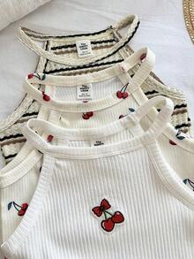 THE HAPPY LOOK 3pcs Young Girl Floral Print Knit Camisole Top Set - Multicolor - View 5