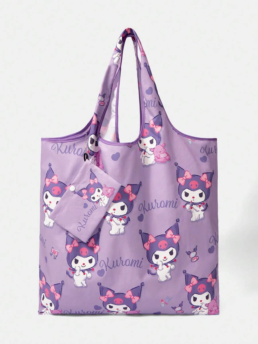 HELLO KITTY AND FRIENDS | SHEIN 1 件装,紫色骷髅头婴儿背心包,可折叠手提包,女士款。 - 淡紫色 - 查看 1