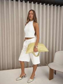 MUSERA 露背修身吊带上衣，优雅性感街头风，适合夜间外出、冬季派对、情人节、春夏和复活节等场合。 - 白色 - 查看 3