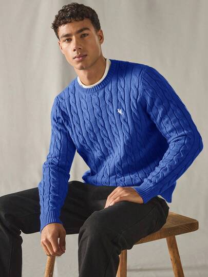 SWAVVY Suéter casual de manga larga de corte holgado para hombre