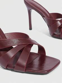 CUCCOO SZL 女士高跟凉鞋 - 酒紅色 - 查看 4