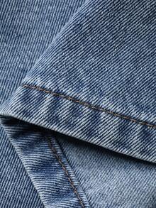 DAZY Quần jeans nữ ống đứng dáng rộng, cạp thường, thêu họa tiết bên hông, kiểu dáng thường ngày. - Rửa nhẹ - Xem 7