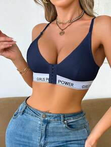 1 st sport-bh med framknäppning för kvinnor - Marinblå - Visa 5