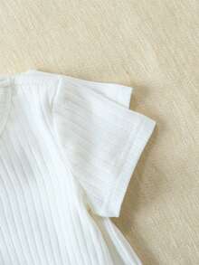 2件套婴儿幼儿男女宝宝纯色圆领短袖T恤和裤子休闲日常套装纯白色婴儿两件套幼儿白色套装幼儿纯棉套装男女通用天然婴儿服装婴儿休闲套装新生儿中性套装天然婴儿服装婴儿男女通用服装套装新生儿服装新生儿针织套装 - 白色 - 查看 4