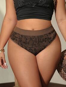 Bare Chapter 1件加大码无缝豹纹丁字裤 - 彩色 - 查看 3