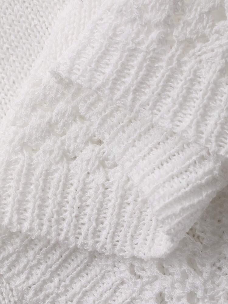 Women's Elegant Solid Color Petal Sleeve Knit Dress, Summer Maxi Dress