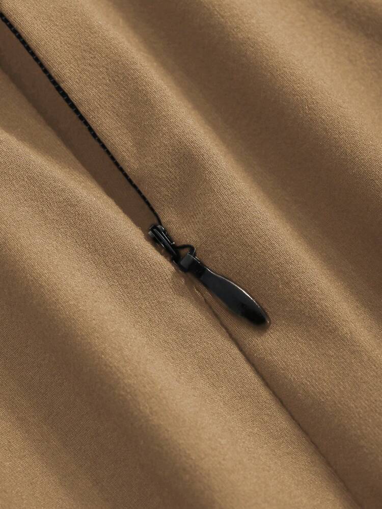 Women's Solid Color Raglan Short Sleeve Zip-Up Mandarin Collar Fitted Casual T-Shirt Summer