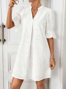 Vestido de manga media con estampado de Día de San Valentín para primavera/verano, conjunto de Día de San Valentín para mujer - Blanco 2 - Ver 7