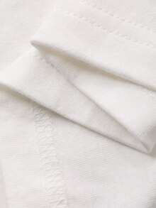 DAZY Men's White Letter Print Round Neck Short Sleeve T-Shirt, Summer - White - View 3