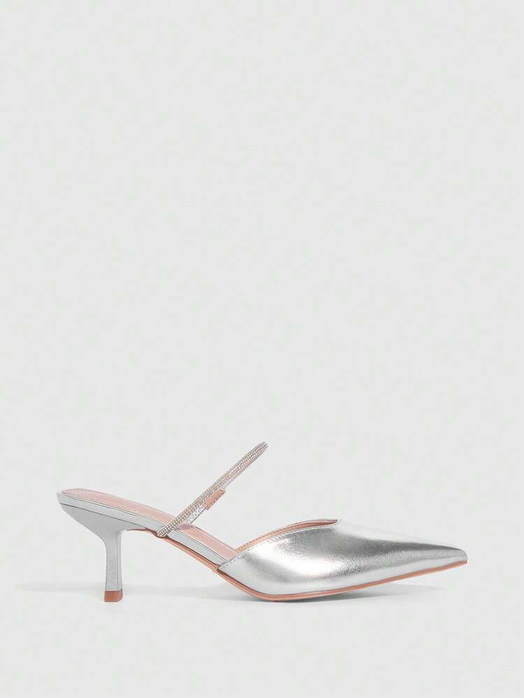CUCCOO SZL Fashionable Elegant Commuter Crystal Decorated Pointed Toe High Heels Spring Shoes