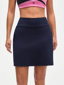 Eassivo Eassivo New Versatile High-End Women Sports Running Skirt - Navy Blue - View 5