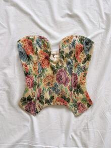 Soleia Women's Elegant Jacquard Criss-Cross Backless Tube Top For Summer - Multicolor - View 3