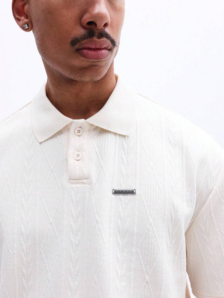 Collared Polo Shirt With Button Placket