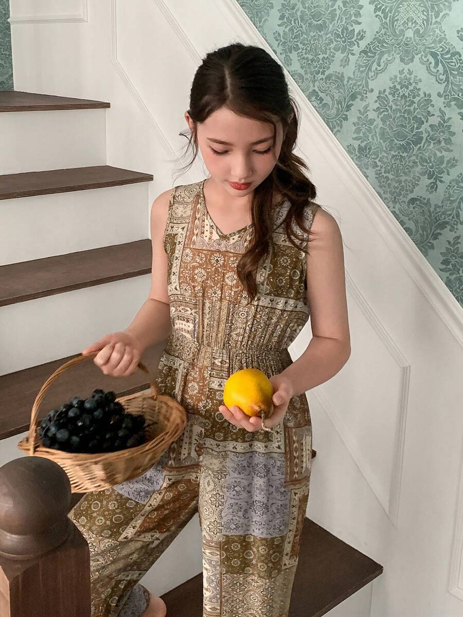 DAZY 女童V领无袖连体裤,少女秋季服装 - 彩色 - 查看 1