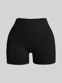 Velisys Velisys Minimalist Solid Color Seamless V-Back Waist Sports Shorts - Multicolor - View 3
