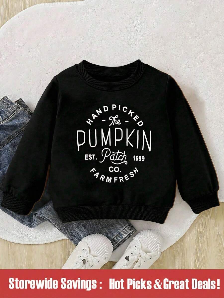 Áo phông cổ tròn cơ bản in chữ sáng tạo đơn giản cho bé gái - màu đen - Xem 1