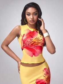 plantica Casual Sexy Urban Chic Minimalist Y2K Subculture Fashion Women's Printed Rhinestone Embellished Top, Suitable For Music Festivals, Daily, Vacation, Dates, Parties, New Year, Valentine's Day, Spring/Summer - Multicolor - View 3