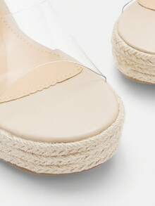 Glitzique 女士透明帶編織坡跟度假夏天涼鞋 - 無色 - 查看 13