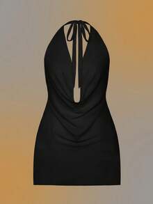 Bonvoyette 时尚性感纯色防晒披肩，夏季 - 黑色 - 查看 5